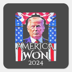 Stolzer Maga Amerikaner Trump gewann 2024 Inaugura Quadratischer Aufkleber