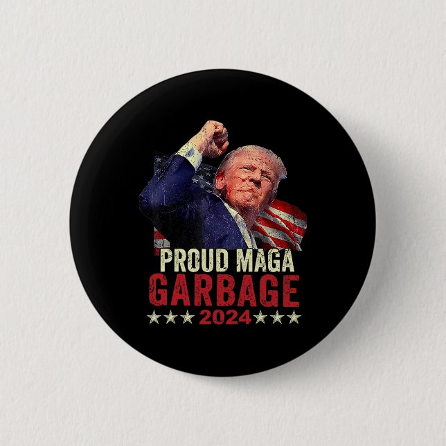 Stolzer Mega-Müll Trump-Anhänger 11  Button (Vorderseite)