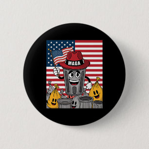 Stolzer Mega-Müll Trump-Anhänger Mülltonnen-Carto Button