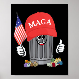 Stolzer Mega-Müll Trump-Anhänger Mülltonnen-Carto Poster