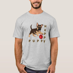 Stolzer Min Pin Welpe Papa Grafik Graues T-Shirt
