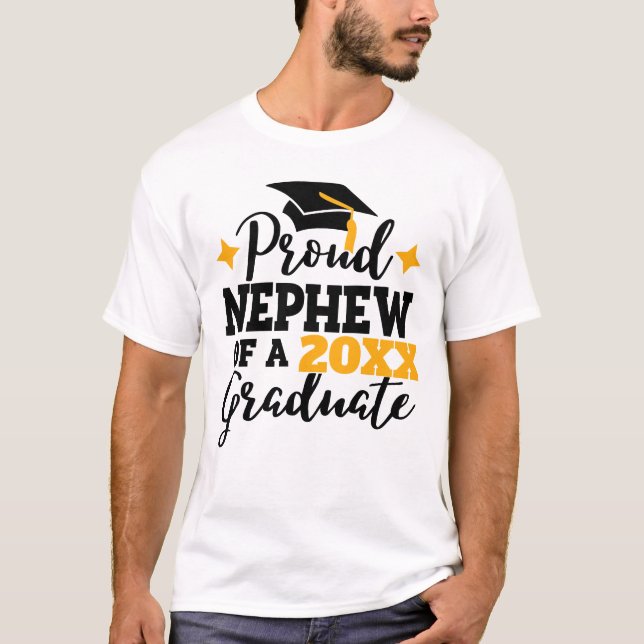 Stolzer Neffe 2022 Absolvent schwarzen Goldtassel T-Shirt (Vorderseite)