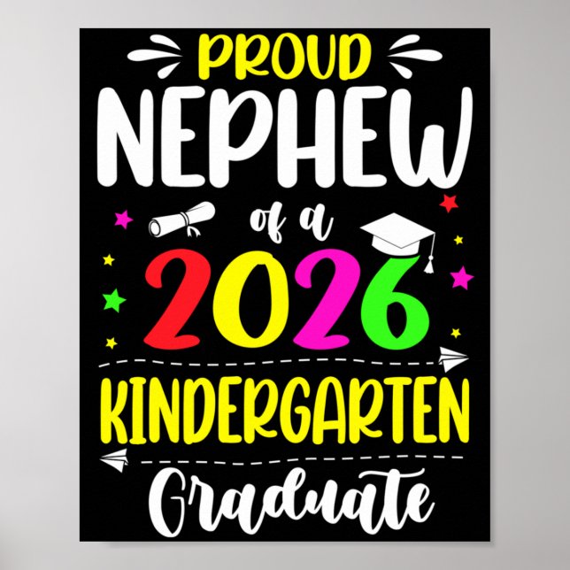 Stolzer Neffe Cl von 2026 Kindergarten-Absolvent K Poster (Vorne)