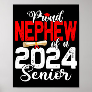 Stolzer Neffe einer Abschlussklasse 2024 Senior lu Poster
