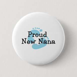 Stolzer neuer Nana-Babyjunge-Fußabdrücke Button