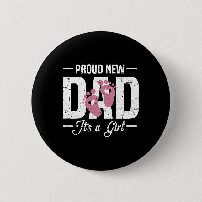 Stolzer neuer Papa Daddy Es ist ein erstes Mal Vat Button (Vorderseite)