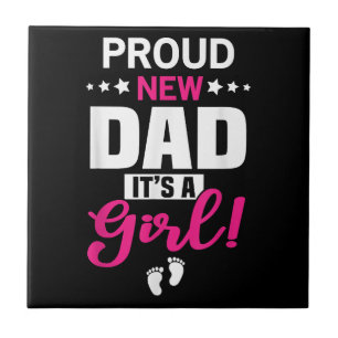 Stolzer neuer Papa Es ist ein Mädchen Fliese