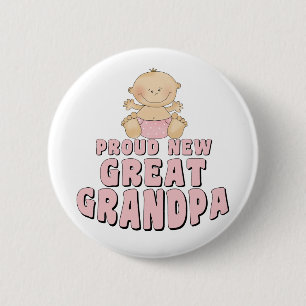 Stolzer neuer Urgroßvater Girl Button