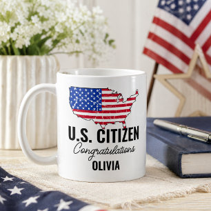 Stolzer neuer US-Bürger – Amerikanische Karte Kaffeetasse