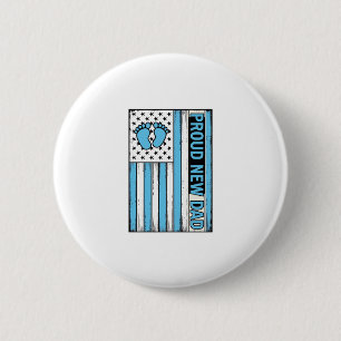 Stolzer neuer Vater Babyfüße Flagge Vektor Design_ Button