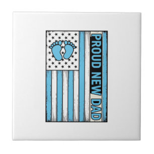 stolzer neuer Vater Babyfüße Flagge Vektor Design_ Fliese