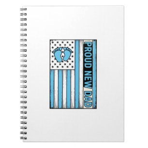 Stolzer neuer Vater Babyfüße Flagge Vektor Design_ Notizblock