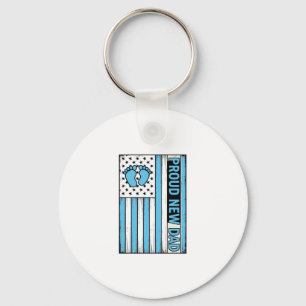 stolzer neuer Vater Babyfüße Flagge Vektor Design_ Schlüsselanhänger