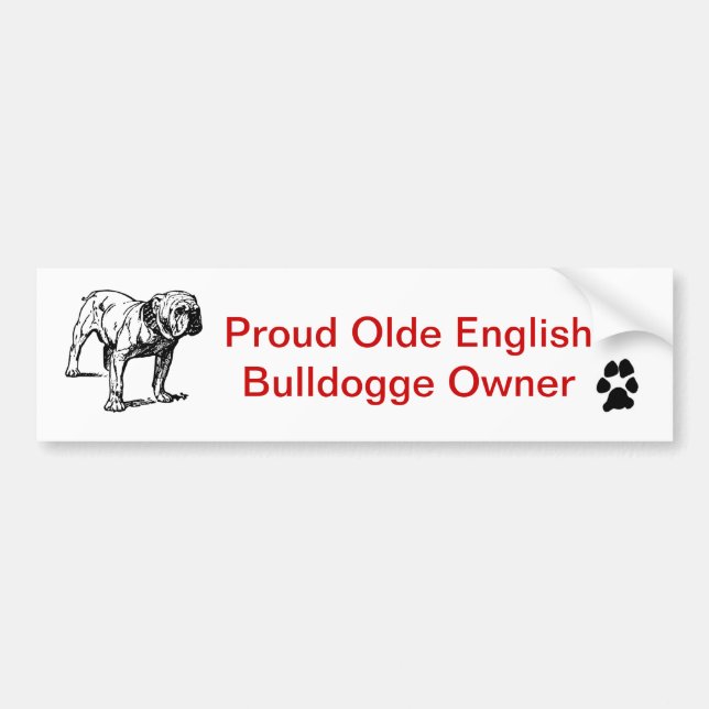 Stolzer Olde Englisch Bulldogge Autoaufkleber (Vorne)