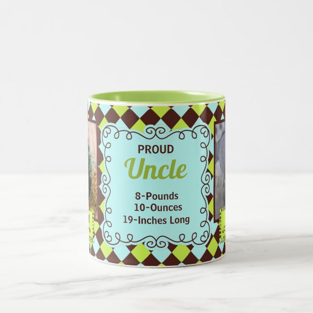 Stolzer Onkel Green und Fotos Browns Arglye Zweifarbige Tasse (Mittel)