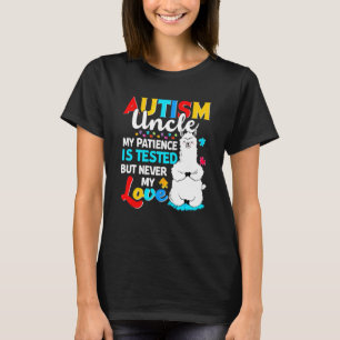 Stolzer Onkel Llama Puzzle Autismus Onkel bewusst T-Shirt