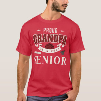Stolzer Opa eines 2025 Senior-Absolventen Basketba T-Shirt