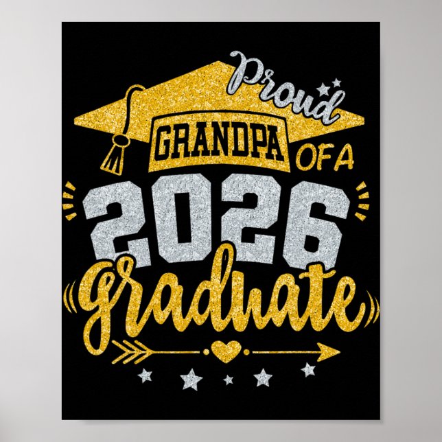 Stolzer Opa eines Absolventen 2026 Abschluss Senio Poster (Vorne)