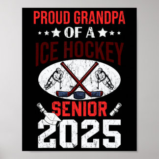 Stolzer Opa eines Eishockey Seniors 2025 Absolvent Poster