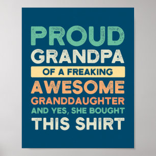 Stolzer Opa eines großartigen Enkelkindes Poster