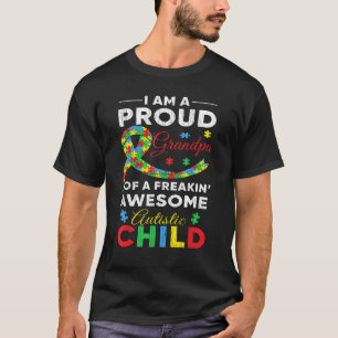 Stolzer Opa Papa liebt autistische Kinder Autismus T-Shirt