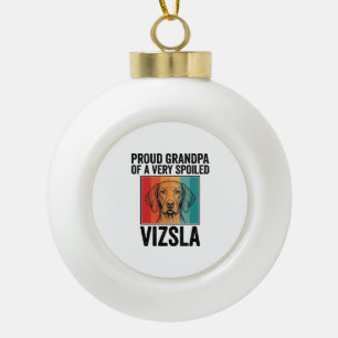 Stolzer Opa Vizsla Vintage Hunde Liebhaber Design_ Keramik Kugel-Ornament