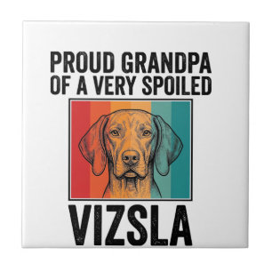 Stolzer Opa Vizsla Vintage Hundeliebhaber Design_1 Fliese