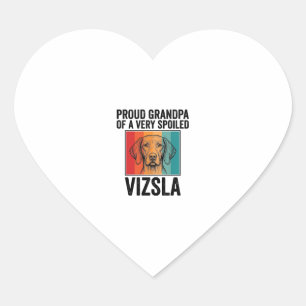 Stolzer Opa Vizsla Vintage Hundeliebhaber Design_1 Herz-Aufkleber