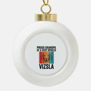 Stolzer Opa Vizsla Vintage Hundeliebhaber Design_1 Keramik Kugel-Ornament