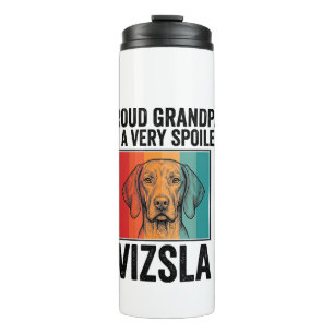 Stolzer Opa Vizsla Vintage Hundeliebhaber Design_1 Thermosbecher