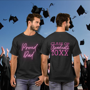 Stolzer Papa Absolvent Neon Pink T-Shirt