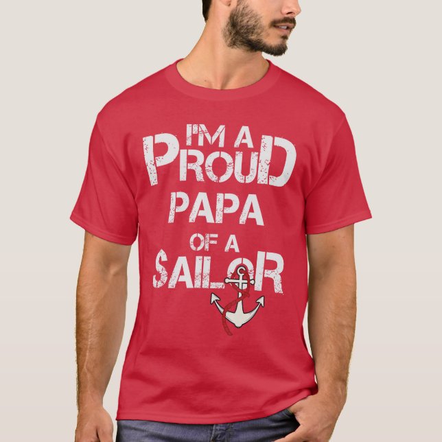 Stolzer Papa eines Seglers Retro-Freundesjunge T-Shirt (Vorderseite)
