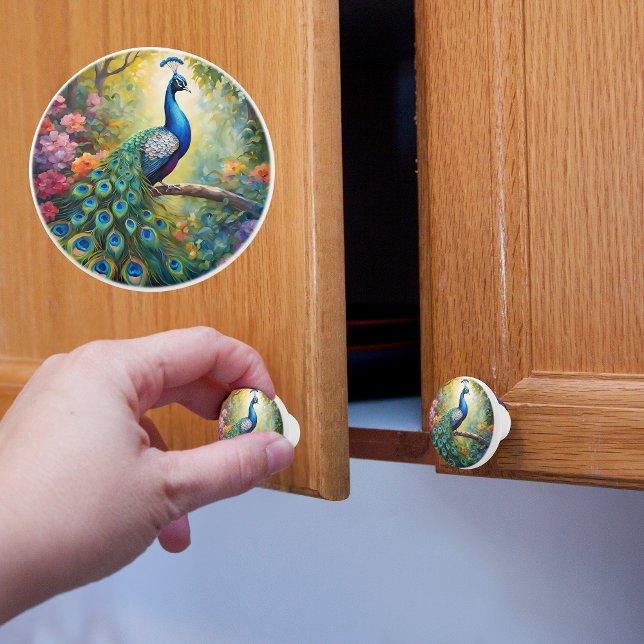 Stolzer Pfau Keramikknauf (Von Creator hochgeladen)