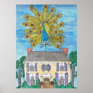 Stolzer Pfau-Plakat-Druck Poster