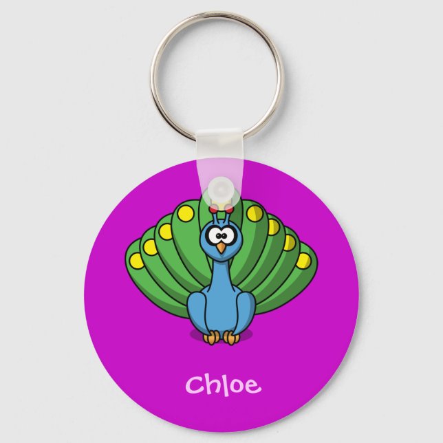 Stolzer Pfau Schlüsselanhänger (Vorderseite)
