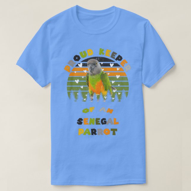 Stolzer Pfleger einer Senegal-Papageienzucht T-Shirt (Design vorne)