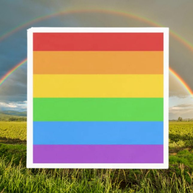 Stolzer Pop: Regenbogenflagge Serviette (Von Creator hochgeladen)