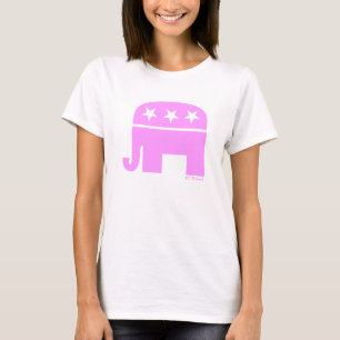 Stolzer republikanischer Frauen-rosa Elefant GOP T-Shirt
