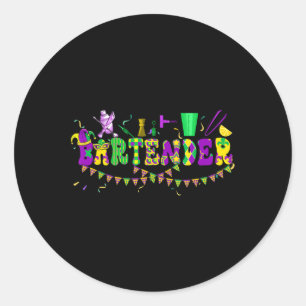Stolzer Rtender Mardi Gras Bunter Kostümumzug Runder Aufkleber