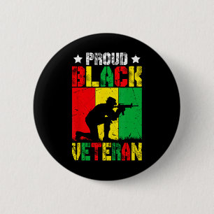 stolzer schwarzer Veteran Melanin Afroamerikanisch Button