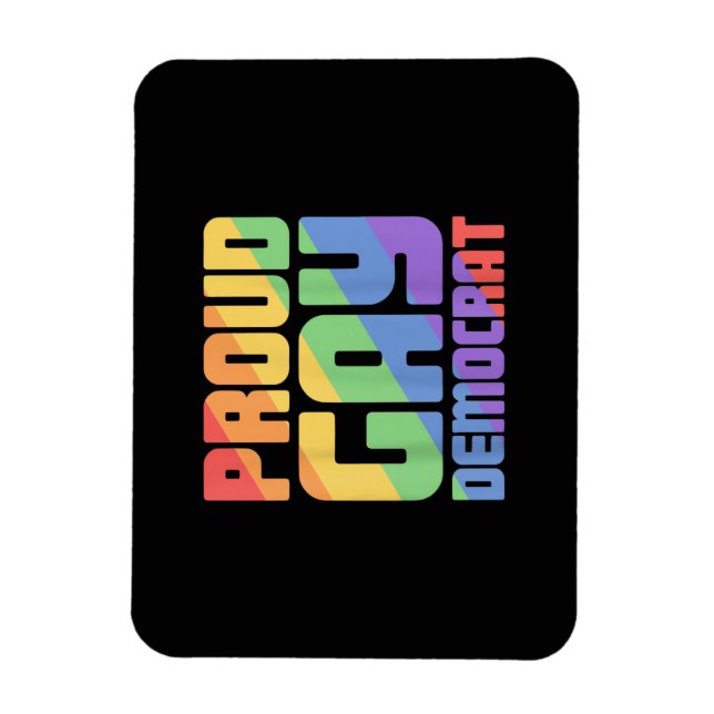 Stolzer schwuler Demokrat lustiger LGBT Magnet (Vertikal)