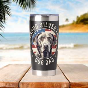 Stolzer Silber Labrador Retriever Hund Papa Thermobecher