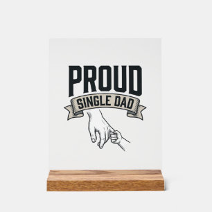 Stolzer Single-Vater Vintage-Gravur-Shirt-Design_1 Acrylschild