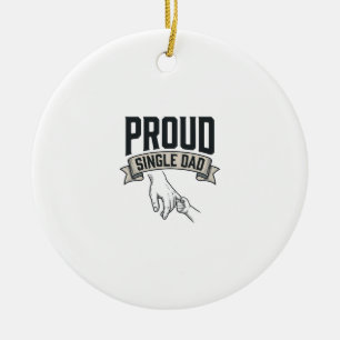 Stolzer Single-Vater Vintage-Gravur-Shirt-Design_1 Keramik Ornament