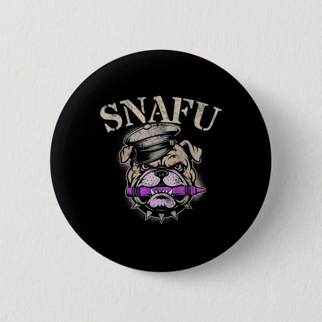 Stolzer Snafu Ich Esse Buntstifte Corp Team Militä Button (Vorderseite)