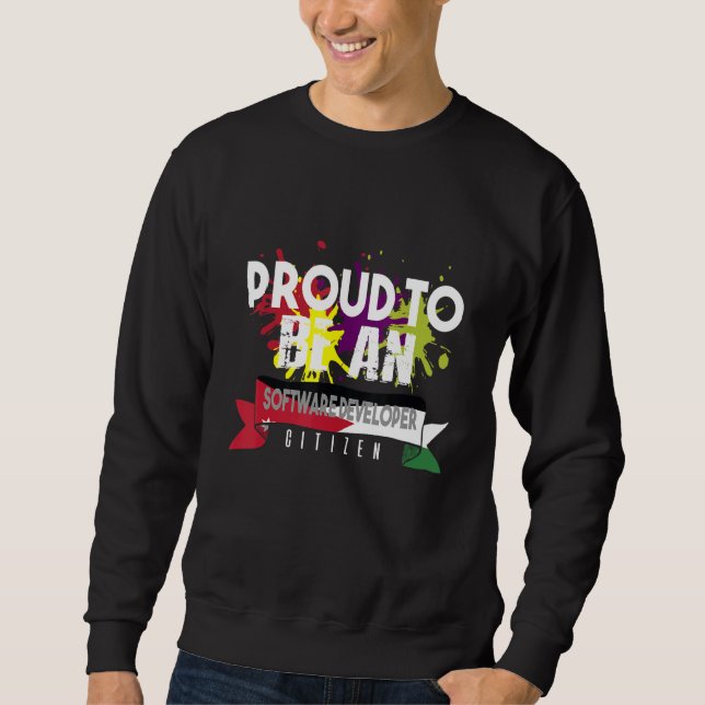 Stolzer Softwareentwickler Bürger Beruf Karriere Sweatshirt (Vorderseite)