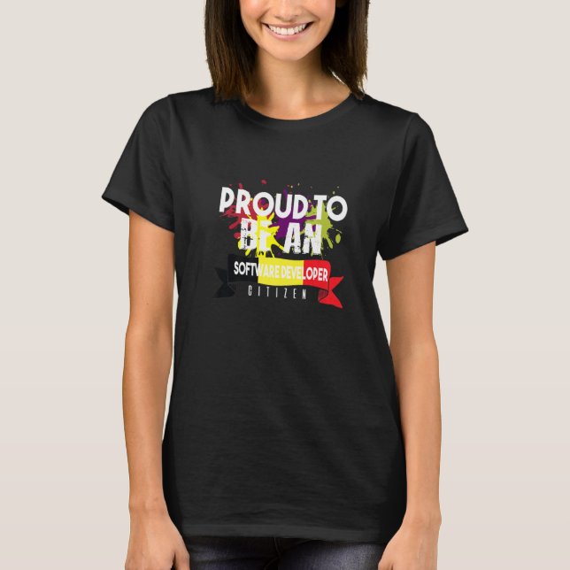 Stolzer Softwareentwickler Bürger Beruf Karriere T-Shirt (Vorderseite)