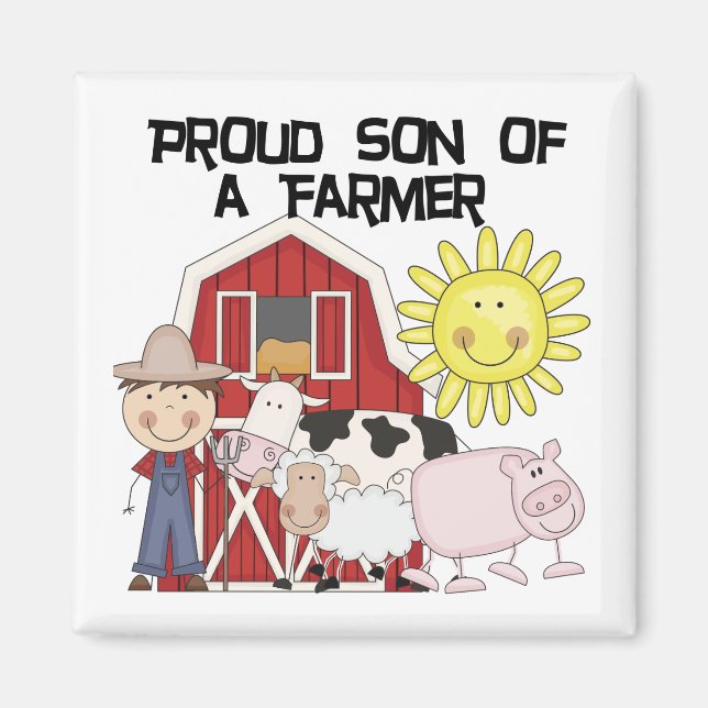 Stolzer Sohn ein Bauers-der T-Shirts und der Magnet (Vorne)