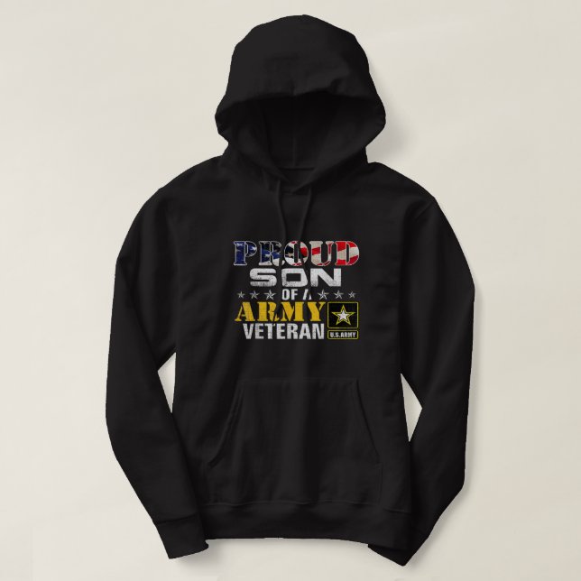 Stolzer Sohn eines Armeeveteran unter amerikanisch Hoodie (Design vorne)