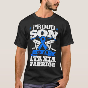 Stolzer Sohn eines Ataxia-Kriegers Blaues Bewussts T-Shirt